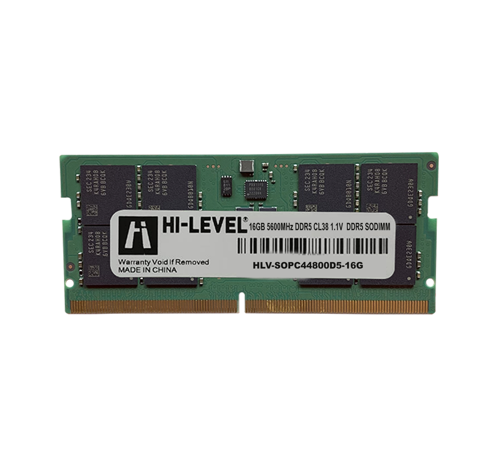16GB HI-LEVEL DDR5 5600Mhz SODIMM 1.1 HLV-SOPC44800D5-16G