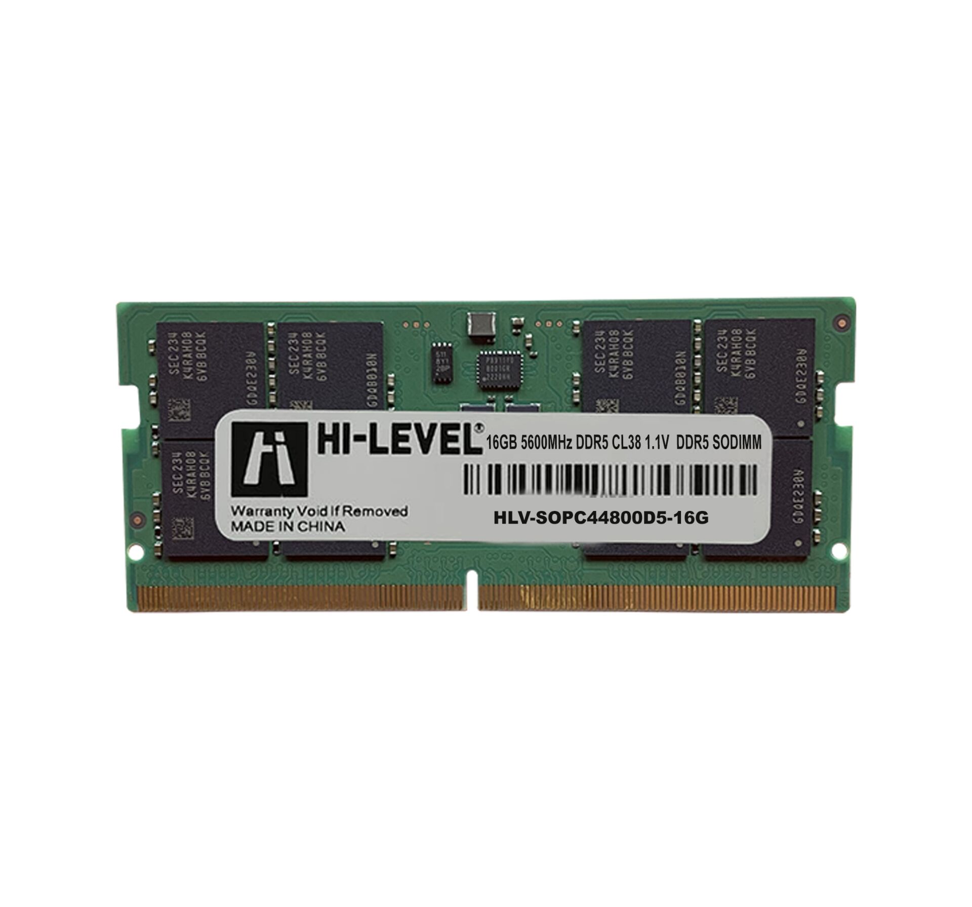 16GB DDR5 5600MHZ SODIMM 1.1 HLV-SOPC44800D5-16G HI-LEVEL