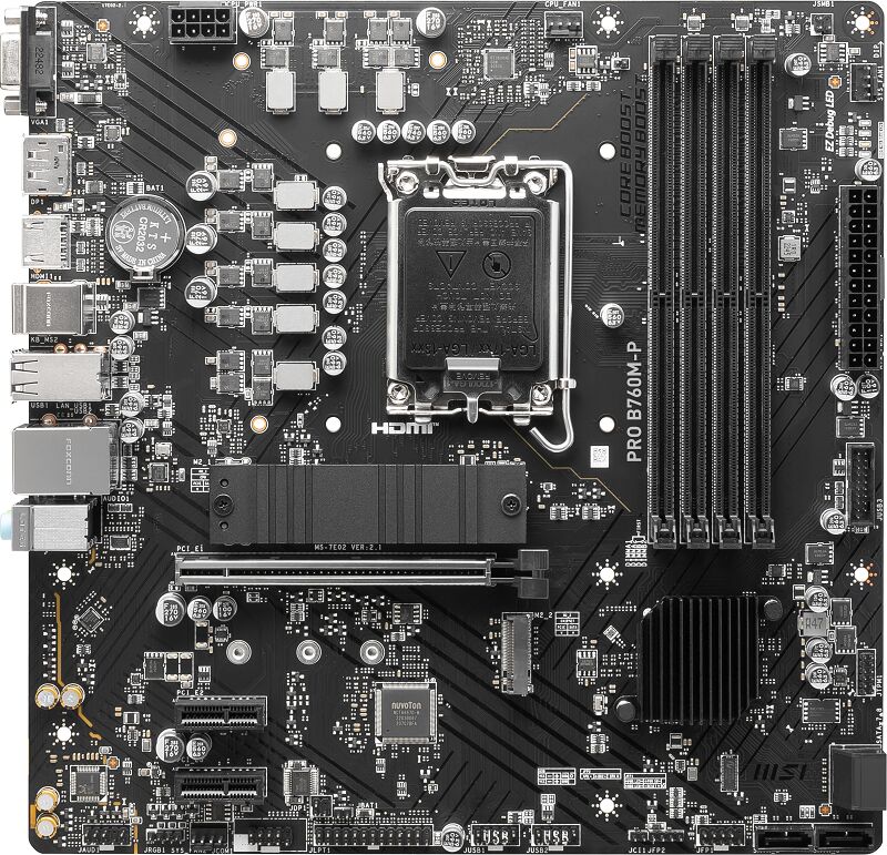 MSI PRO B760M-P DDR5 6800MHz(OC) M.2 HDMI mATX 1700p