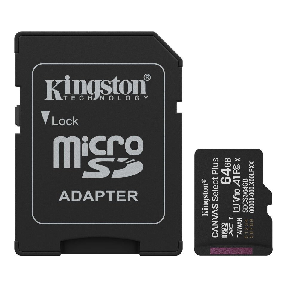 64GB KINGSTON MICROSD CANVAS SELECT PLUS A1 SDCS3/64GB