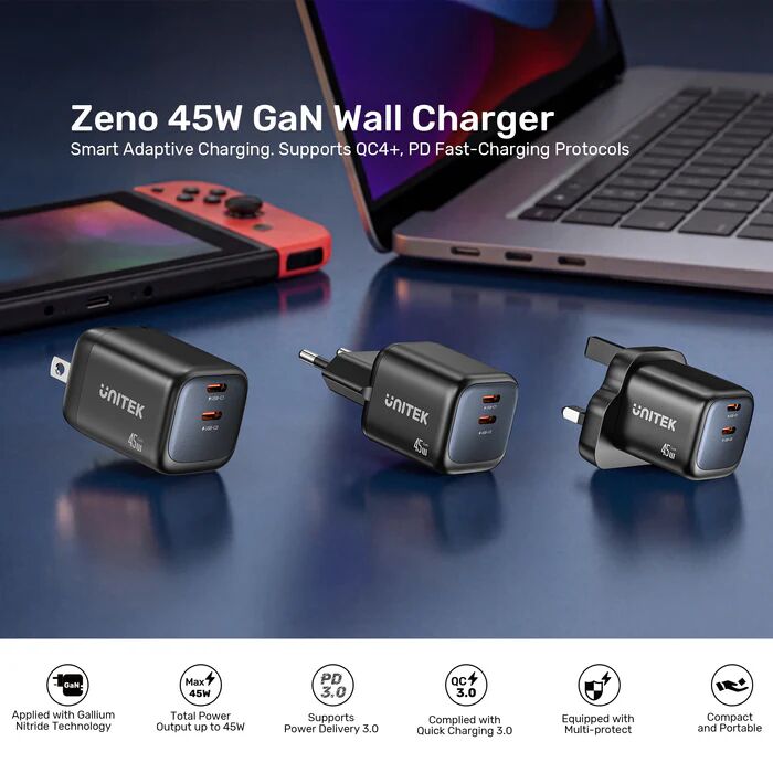UNITEK 45W HIZLI SARJ CIHAZI (P1129ABK01-EU)