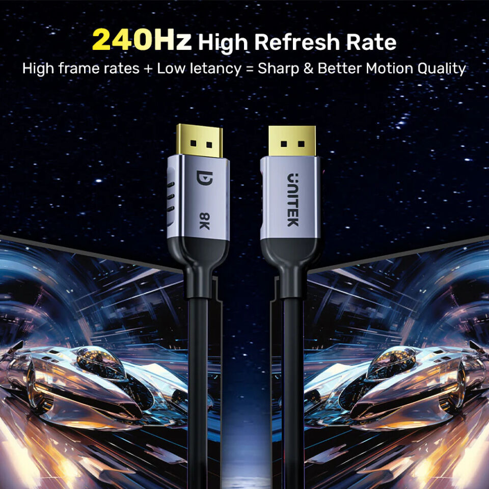 UNITEK 8K 1.4 DISPLAYPORT KABLO 1M (C1628GY01-1M)