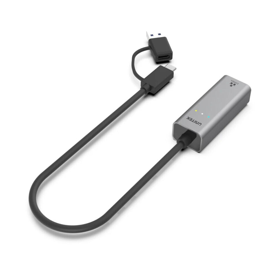 UNITEK HİBRİT USB-C/USB-A 2.5 GİGABİT ETHERNET ADAPTÖRÜ (U1313CGY01)