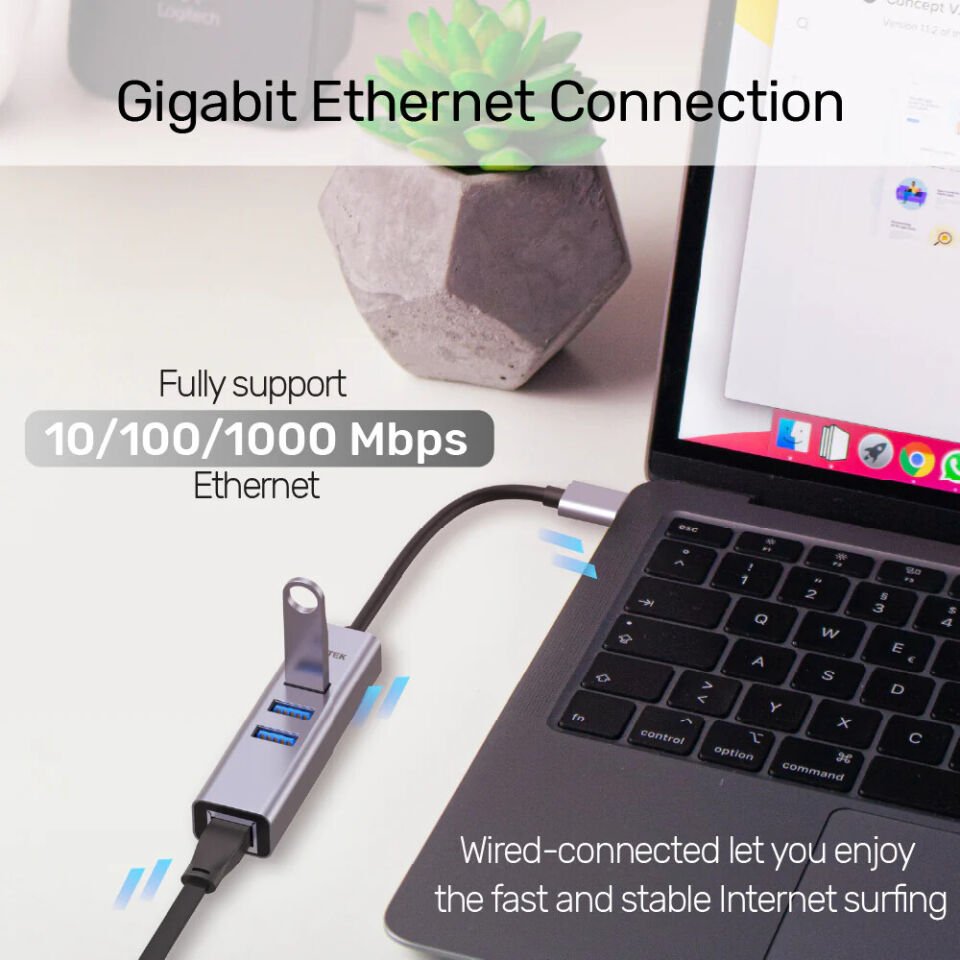 UNITEK 4-IN-1 ETHERNET HUB (Y-3088B)