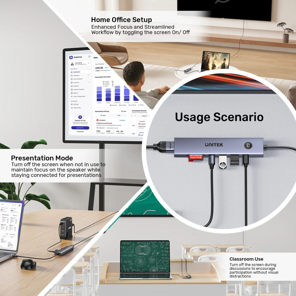 UNITEK UHUB S7 PRO 7-IN-1 5GBPS USB-C HUB (H1124AGY01)