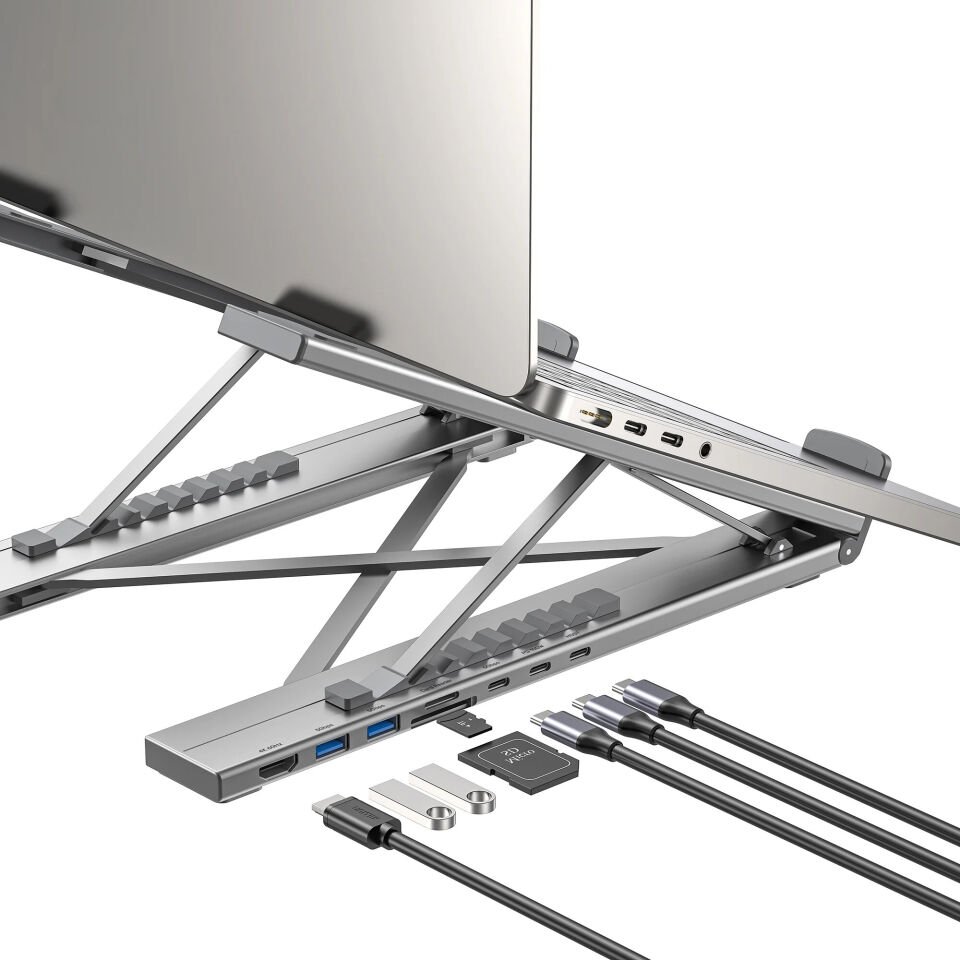 UNITEK KATLANABİLİR NOTEBOOK STANDI VE BAĞLANTI İSTASYONU (D1137AGY01)